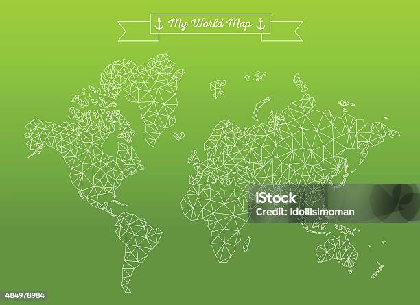 Geometric Borders Map Geometric World Map Stock Illustration - Download Image Now - 2015 ...