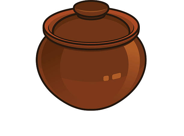 Clay pot vector art illustration