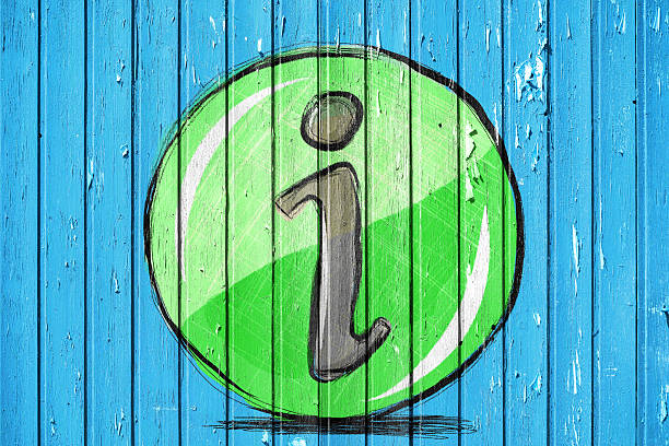 ilustraciones, imágenes clip art, dibujos animados e iconos de stock de botón verde de información en la pared de madera pintada - information symbol