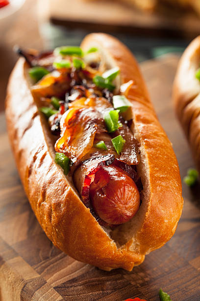 istock Homemade Bacon Wrapped Hot Dogs 484992172