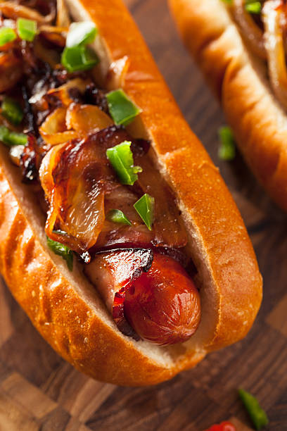 istock Homemade Bacon Wrapped Hot Dogs 484992188