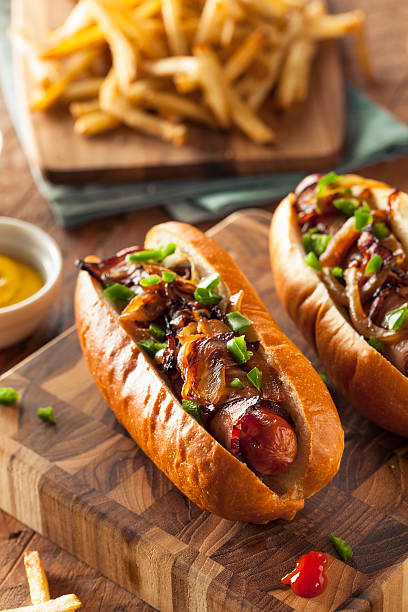 istock Homemade Bacon Wrapped Hot Dogs 484992194