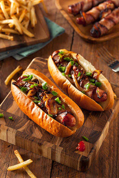 istock Homemade Bacon Wrapped Hot Dogs 484992230