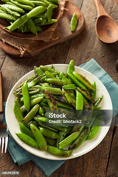 Homemade Sauteed Sugar Snap Peas Stock Photo - Download Image Now - 2015, Chinese Culture, Cooked