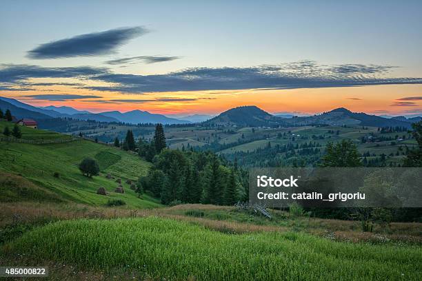 Beautiful Sunset In The Carpathian Mountains Stock Photo - Download Image Now - 2015, Awe, Backgrounds
