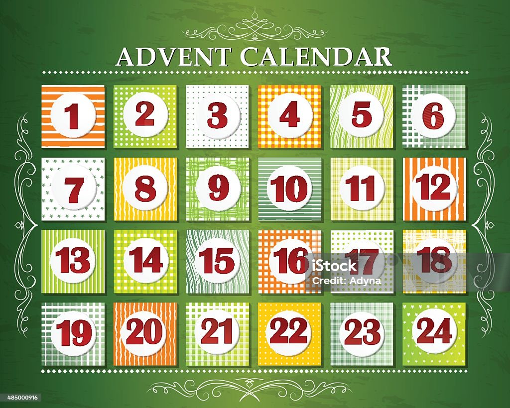 Countdown to Christmas Day Advent Calendar. EPS 10.  Advent Calendar stock vector