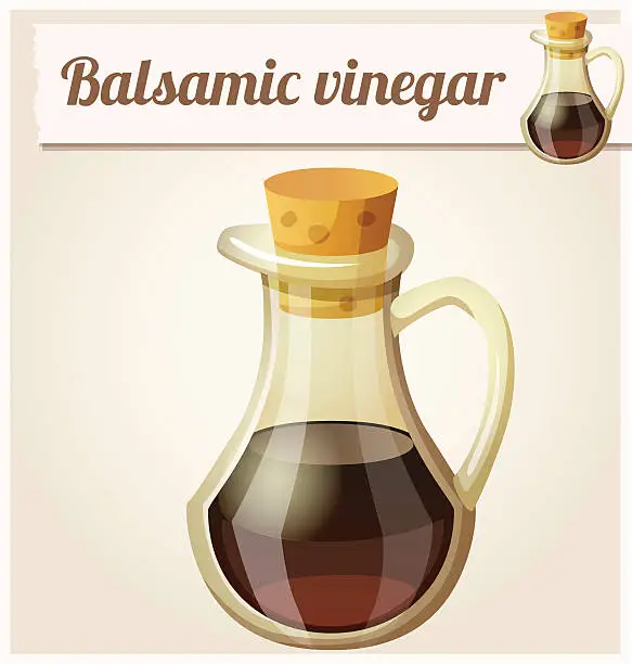 Vector illustration of Balsamic vinegar. Detailed Vector Icon