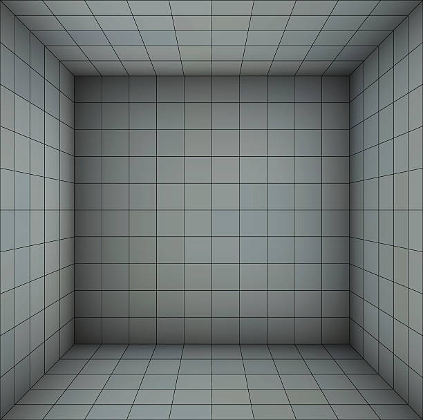 istock empty futuristic room with blue gray walls and subdivision 485005080