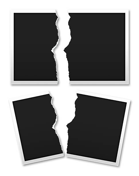 Tear the photo paper Tear the photo paper for creative design material isolated on white background with clipping path split pictures stock pictures, royalty-free photos & images