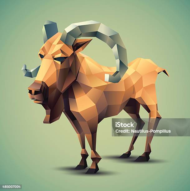 Polygonal Goat Stock Illustration - Download Image Now - 2015, Abstract, Animal