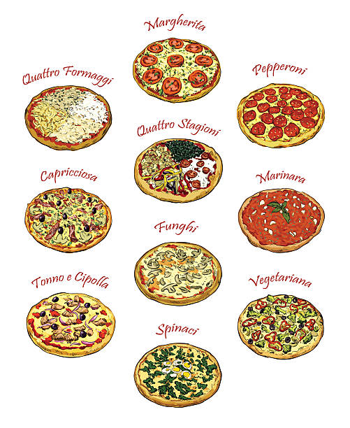 istock Pizza illustration, set of ten vector free hand drawings 485008234