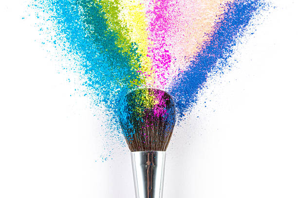 istock Multi Colored Powder Eyeshadow with Brush, fashion beauty tool 485010986