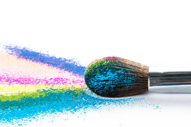 istock Multi Colored Powder Eyeshadow with Brush, fashion beauty tool 485012672
