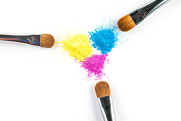 istock Multi Colored Powder Eyeshadow with Brush, fashion beauty tool 485012702