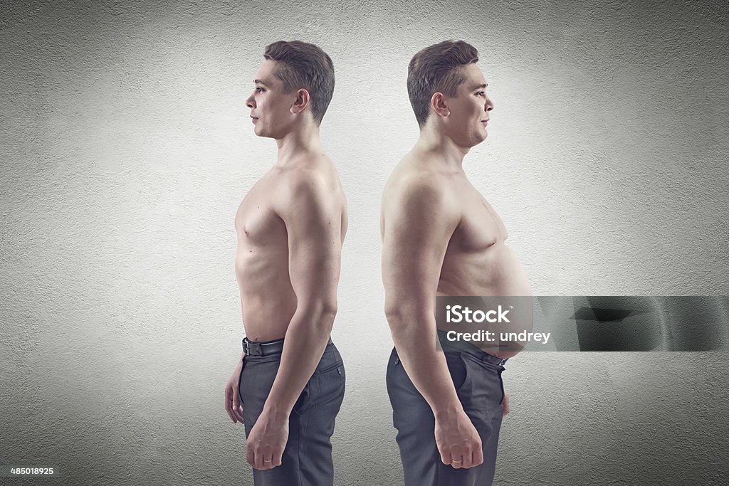 Homem gordo e Magro - Foto de stock de Gordo royalty-free