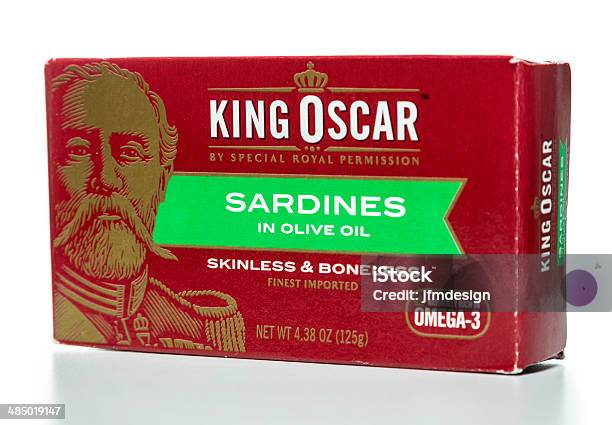 King Oscar Sardines In Olive Oil Boxed Can Stock Photo - Download Image Now - Acid, Authority, Boneless Meat