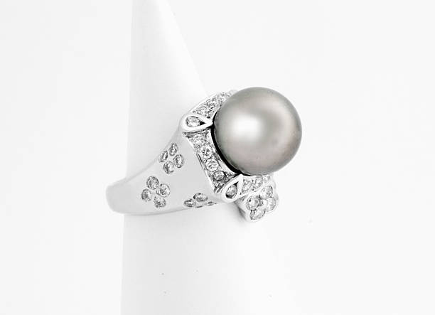 Tahitian Pearl Rings stock photo