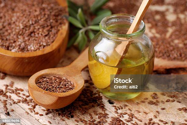 Essential Oil Linseed Stock Photo - Download Image Now - Flax Seed, Cooking Oil, Aromatherapy Oil