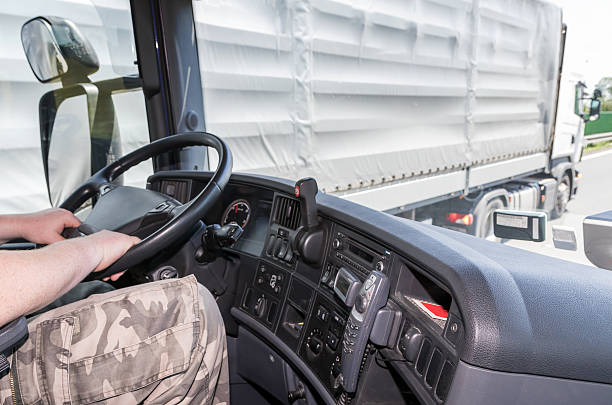 istock Overtaking of trucks on the road 485019788