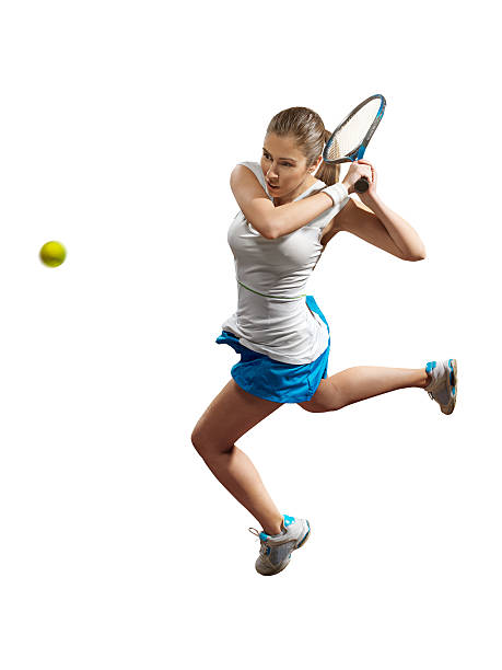 Tennis balls with perspective isolated on white background