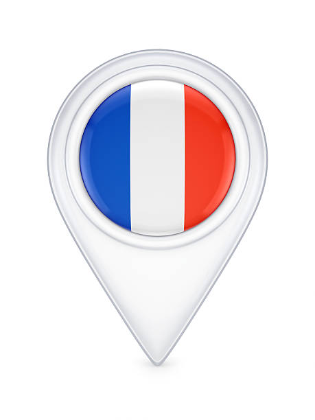 Icon with french flag. stock photo