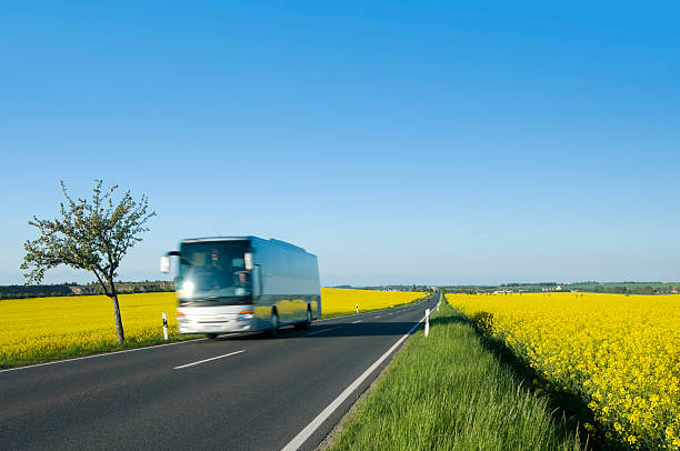 istock Coach on a country road in spring 485023478