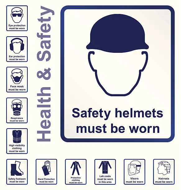 Vector illustration of Health and safety Signs