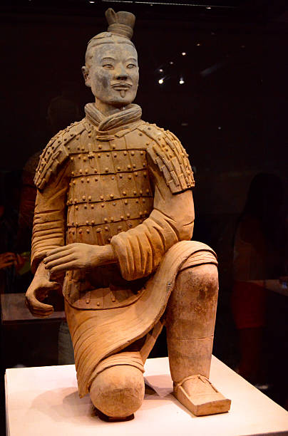 중국 테라코타 병마용갱 - terracotta soldiers xian terracotta tomb 뉴스 사진 이미지
