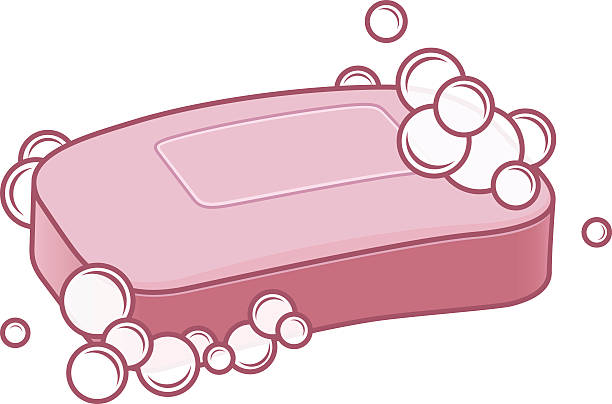 Soap with foam vector art illustration