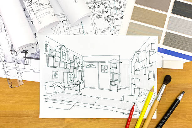 istock interior designers desk closeup picture 485030442