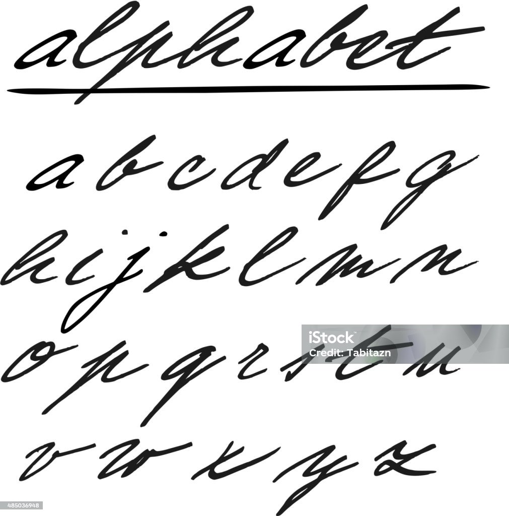 Hand Drawn Vector Alphabet Font Isolated Lower Case Letters Stock