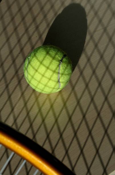 istock Tennis ball with racket 485041558