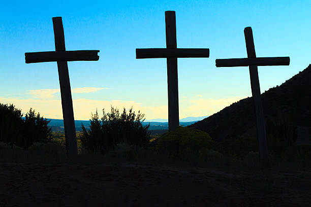 istock Three Religious Crosses in Morning Light, New Mexico 485041828