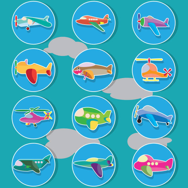 ilustrações, clipart, desenhos animados e ícones de avião de ar em cores circle - helicopter air vehicle business cargo container