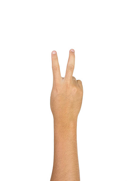 istock two finger victory sign isolated on white background 485045546