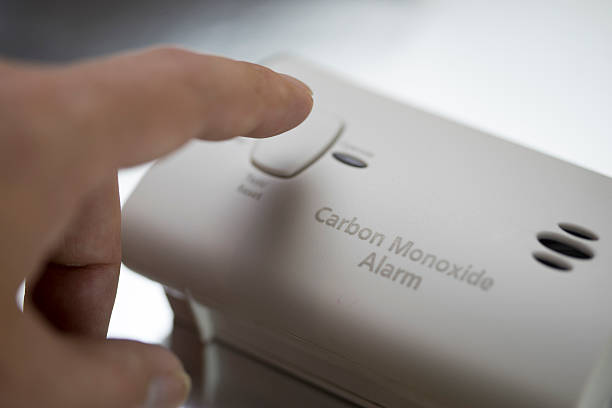 Carbon monoxide detector stock photo