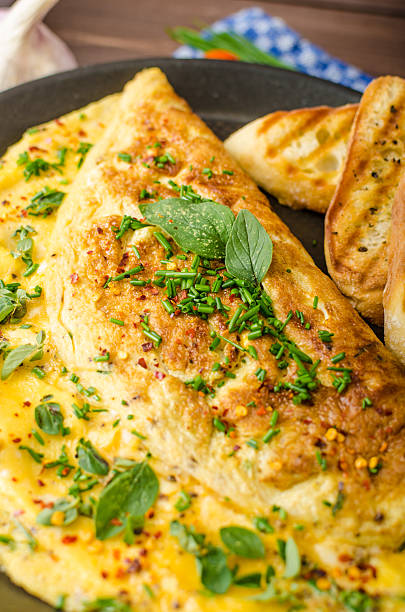 istock Herb omelette with chives and oregano 485050628