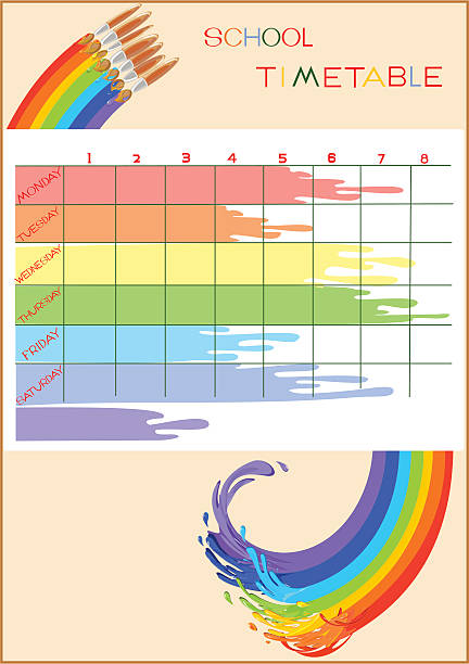Timetable Drawable Drawing Of Time Table For Kids Illustrations, Royalty-Free Vector ...