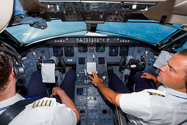 istock Cockpit of an airplane during a flight,pilot and copilot 485051720