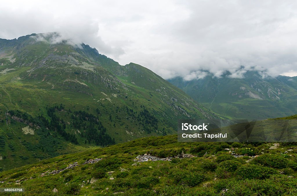 Alpine highlands Stormy weather over the highlands in the Austrian Alps. 2015 Stock Photo