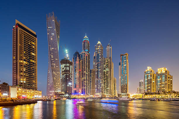 istock Dubai Skyline Marina at Night 485057180