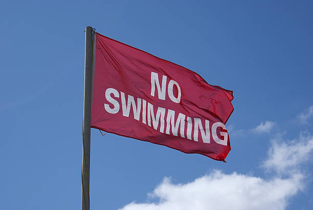 istock Beach No Swimming Red Flag Waving 485057634