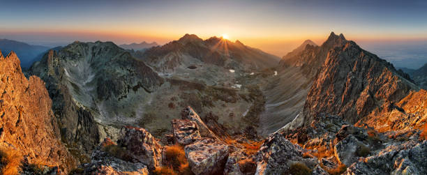 istock Mountain sunset panorama from peak - Slovakia Tatras 485057772