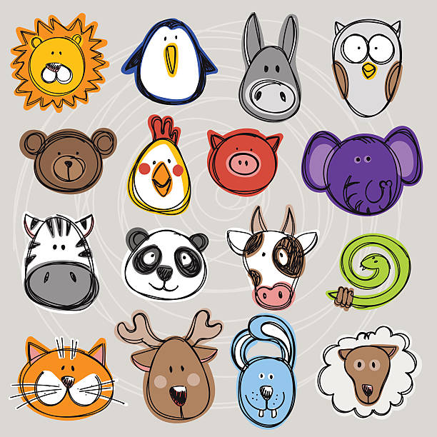 Vector Set Of Hand Drawn Funny Doodle Animals Sketch Style Stock  Illustration - Download Image Now - iStock