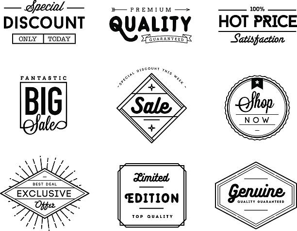 set of vintage sale and commerce badges set of vintage sale and commerce badges, vector illustration todays special stock illustrations