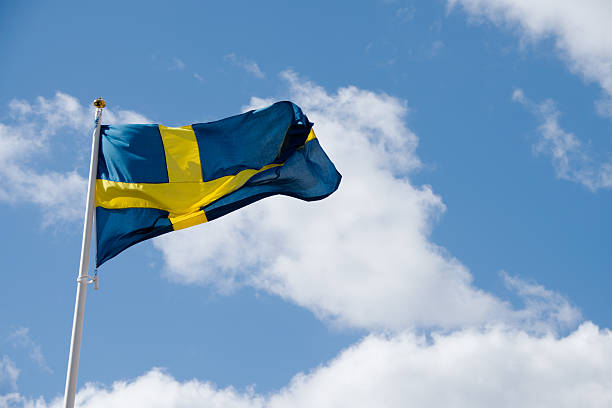 istock Swedish flag in the sky 485073082