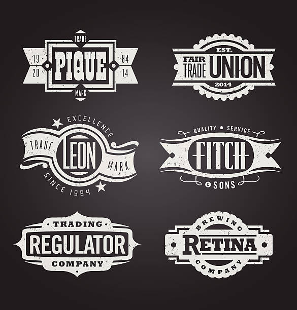 ilustrações de stock, clip art, desenhos animados e ícones de clean and distressed vector grunge retro banners, vedantes e medallions - elegance seal stamper success badge