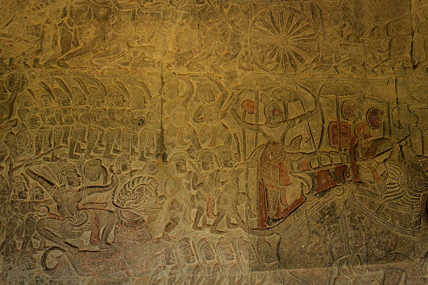 istock The Army Bas-Reliefs in Angkor Wat 485076506