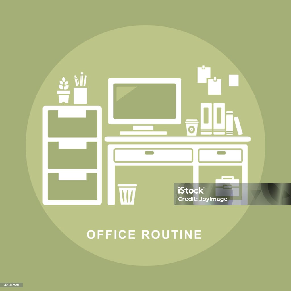 flat design concept of routine office flat design concept of routine office and business lifestyle Abstract stock vector