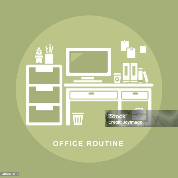 Flat Design Concept Of Routine Office Stock Illustration - Download Image Now - Abstract, Advertisement, Analyzing